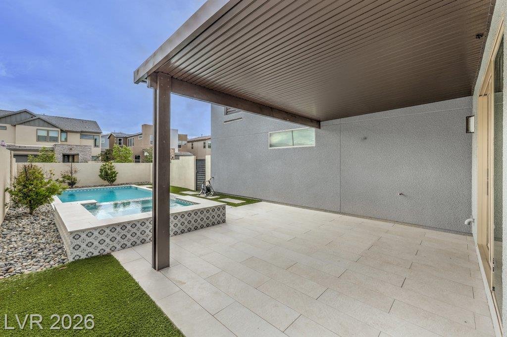 Patio of this Inspirada home in Henderson, Nevada